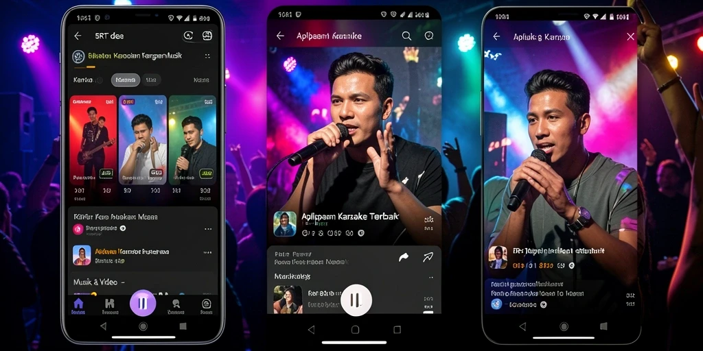 Antarmuka 5RT menampilkan fitur karaoke yang menarik dan mudah digunakan.