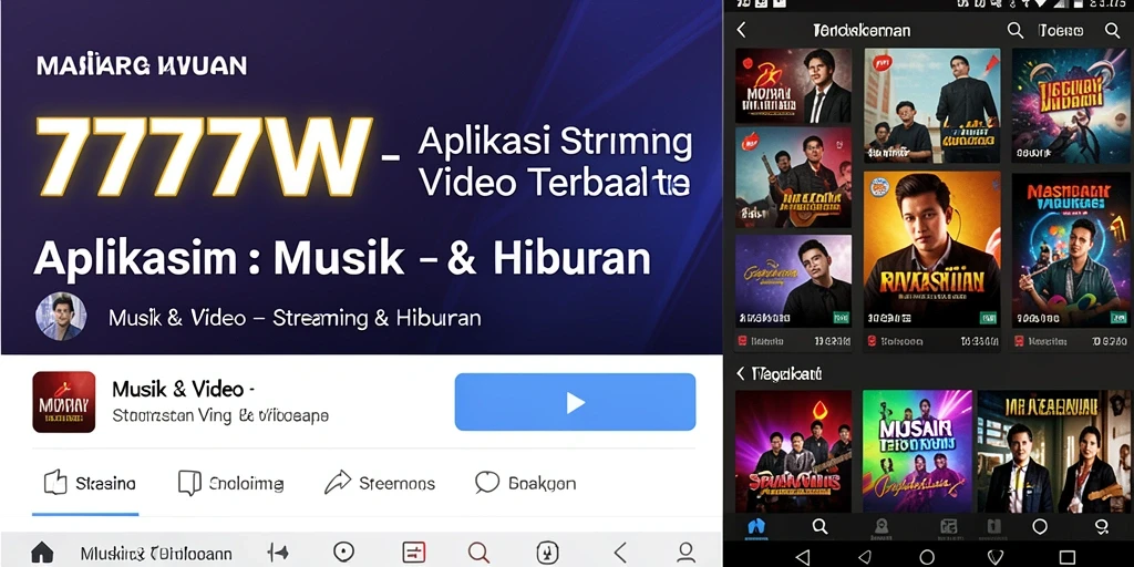 Antarmuka aplikasi 7777W yang sederhana dan intuitif untuk Streaming Video.