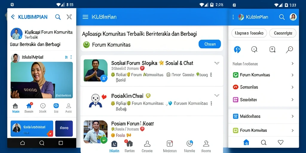 Antarmuka KLUBIMPIAN yang menarik dan fungsional untuk diskusi komunitas.