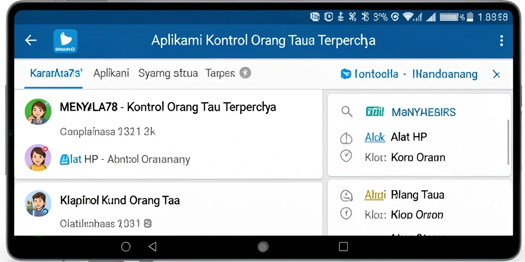 Antarmuka menawan dari aplikasi Kontrol Orang Tua MENYALA78.