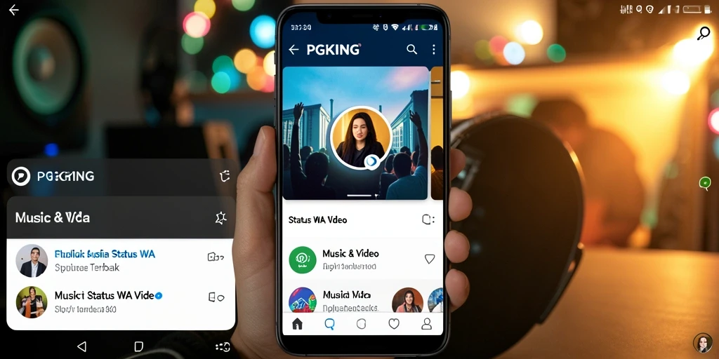 Tampilan antarmuka PGKING yang user-friendly untuk status WA video.